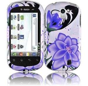 VIOLET LILY HARD CASE FOR LG DOUBLE PLAY C729 PROTECTOR SNAP ON COVER 