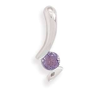  5mm Round Amethyst Curved Bail Slide Jewelry