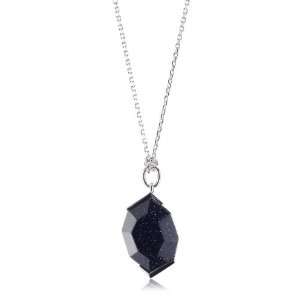   ELLE Jewelry Blue Gold Stone Ice Sterling Silver Pendant, 17 Jewelry