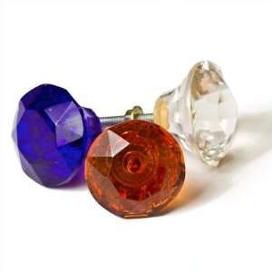  Large Glass Jewelers Knob (Set of 6) Color Amber