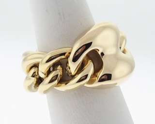 Solid 18k Yellow Gold Ring ITALY Links Band Size 7  