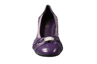 Solid color leatherette flat decorated with rhinestone decoration at 