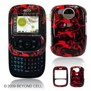  Black with Red Floral Flower Swirls Design Snap On Cover 