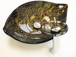 Hand Made Bathroom Vanity Tempered Glass Sink Vessel Basin Single Bowl 