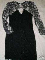 Beautiful Lawrence Kazar Silk Beaded Dress Size PP  