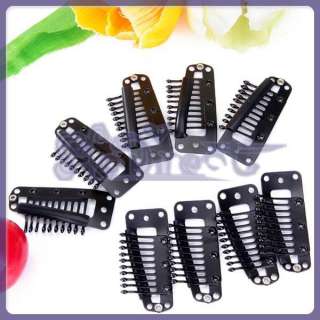 20 Pcs Large 10 Teeth Toupee Snap Clips w/ Rubber Back Hair Extension 