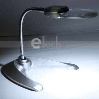   Desktop Metal Hose Magnifying Table Light Desk Lamp Magnifier Loupes