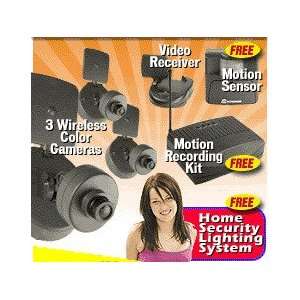  3 CAMERA WIRELESS VIDEO CAMERA SURVEILANCE SYSTEM WITH 