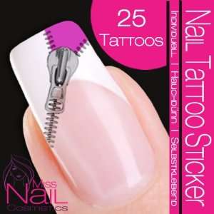  Nail Tattoo Sticker Zipper   lilac Beauty
