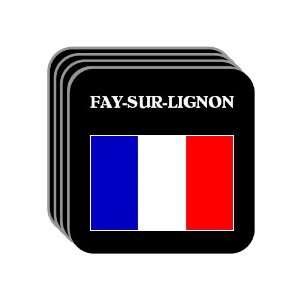  France   FAY SUR LIGNON Set of 4 Mini Mousepad Coasters 