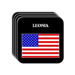  US Flag   Leonia, New Jersey (NJ) Set of 4 Mini Mousepad 
