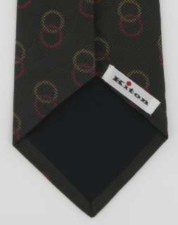 New $235 Kiton Brown Silk Tie  