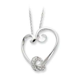  Love knots Heart Necklace in Silver Jewelry