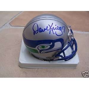  Dave Krieg Seattle Seahawks Signed Mini Helmet W/coa 