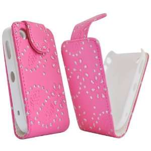 Mobile Palace   pink diomand leather quality case for blackberry 8520