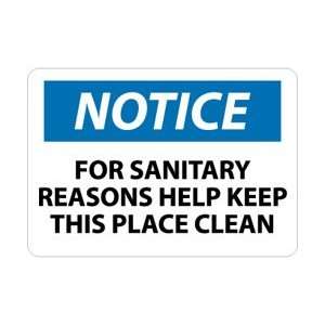 N278AB   Notice, For Sanitary Reasons HeLP Keep This Place Clean, 10 
