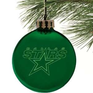  Dallas Stars Green Etched Laser Light Ornament Sports 