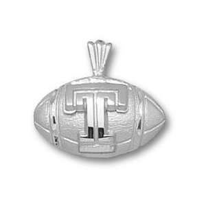  Temple Owls Sterling Silver T Football Pendant 