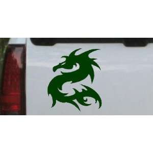 Tribal Dragon Car Window Wall Laptop Decal Sticker    Dark Green 22in 