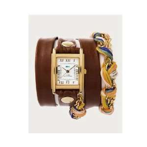   La Mer Collections   Friendship Primary Brown Leather Wrap Watch