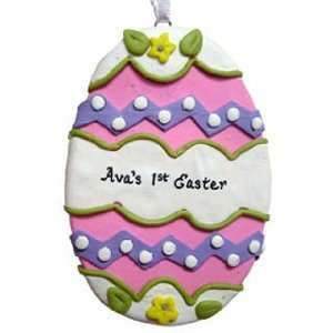 Personalized Egg   Pink and Purple Christmas Ornament  