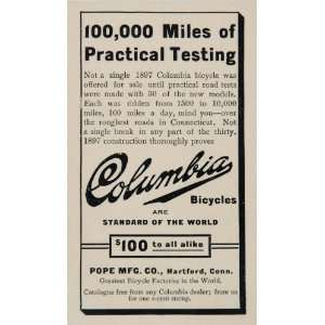  1897 Ad Columbia Bicycle Pope Manufacturing Hartford CT 