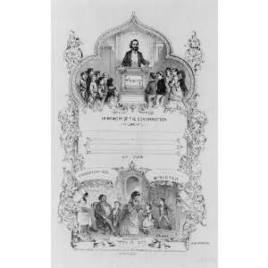   Certificate,Lithograph by A. McLean,Judaism,Memory