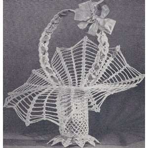 Vintage Crochet PATTERN to make   Party Basket Doily Motif Gift. NOT a 