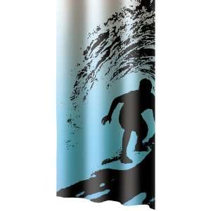 Veratex 72 Inch Wild Surf Shower Curtain, Aqua 