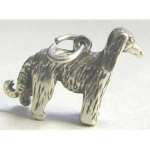    ORB Sterling Silver Dog Charm Afghan Hound 