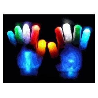 Raver Hands LED Light Fingers Pair of Gloves (Multi Tri Color)