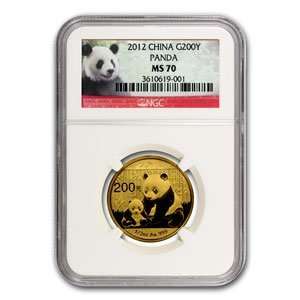  2012 (1/2 oz) Gold Chinese Panda   MS 70 NGC Toys & Games