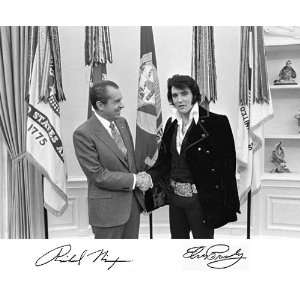  Elvis Presley & Richard Nixon White House Reprint 8 1/2 X 