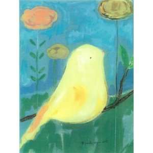  Pale Yellow Bird Print