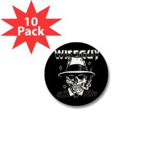  Mini Button (10 Pack) Wiseguy Skeleton Smoking Cigar with 