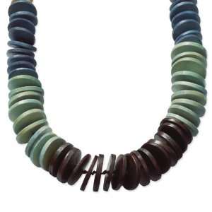   Harvest Multicolored Wood Graduating Leather Cord Slip on Necklace