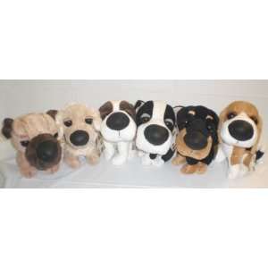  Hanadeka Club   Set of 6   8 Sitting Dogs By DTM Toys 