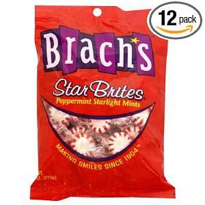 Brachs Star Brites, Peppermint, 7.5 Ounce Bags (Pack of 12)