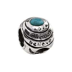   Silver Love, Dream, Believe Bead / Charm Finejewelers Jewelry