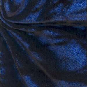  60 Wide Shadow Glitter Stretch Velvet Black/Blue Fabric 