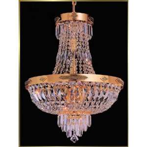 Small Crystal Chandelier, VI 3095, 9 lights, Antique Gold, 20 wide X 