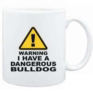  Mug White  WARNING  DANGEROUS Bulldog  Dogs
