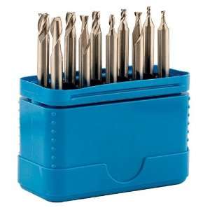  PRODUCTION 10 Piece 3/16 Shank Miniature Double End Mill Set   Tool 