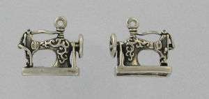 OLD TIME SEWING MACHINE, STERLING SILVER 3 D  