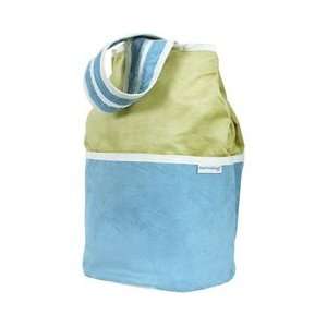   Personalized Suede Blue and Green Backpack Diaper Bag