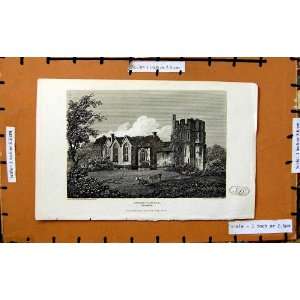   1802 View Stoke Castle Shropshire England Architecture