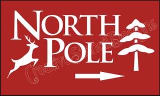 Stencil North Pole Reindeer Christmas Primitive Signs  