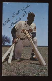 1956 Bill & Bobs Milwaukee Braves Baseball Postcard Hank Aaron EX 