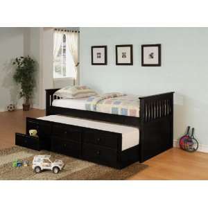  Coaster 300104 Daybed with Trundle   Black