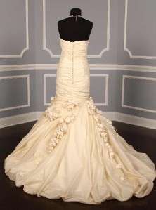 AUTHENTIC Ines Di Santo Flora Ivory Silk Taffeta Strapless Bridal Gown 